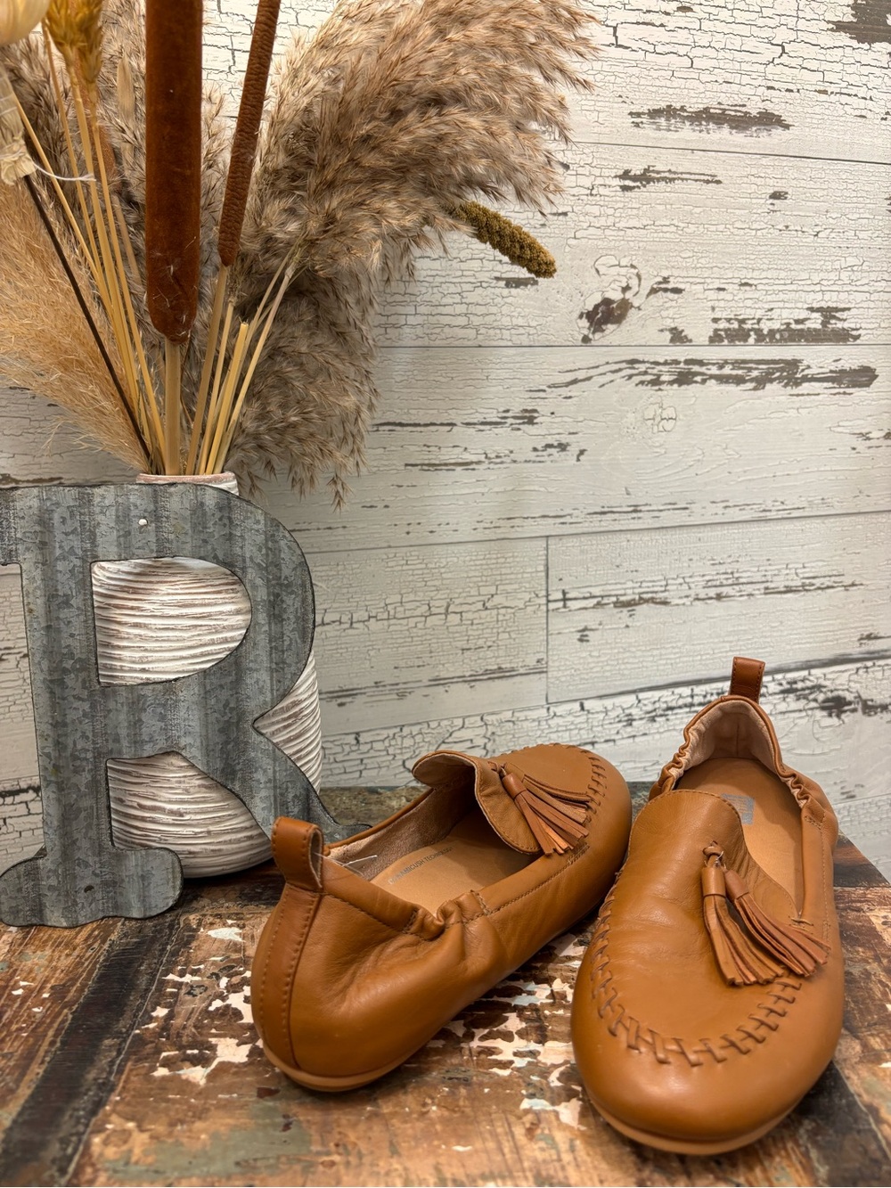 Flip Flop Women’s Camel Moccasin Slip-On with Tassel